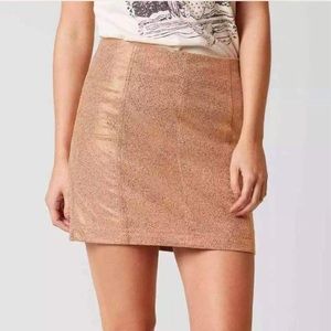 Free People Bronze Zip Skirt